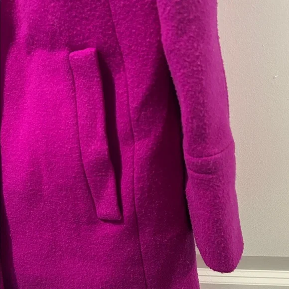 J. Crew Wool-Blend Fuchsia Pea Coat - Picture 2 of 8